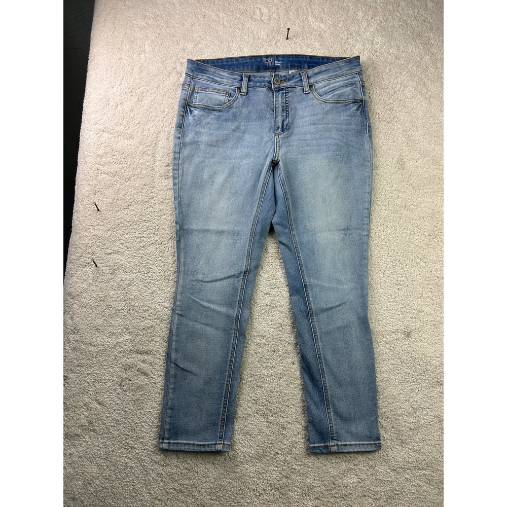 Time and Tru Women's Light Wash 16 Petite Skinny Stretch Jeans
